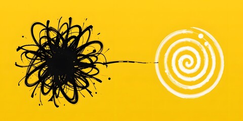 Abstract Chaos to Order Spiral Art Print