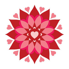 valentine's day mandala vector art illustration
