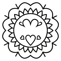 valentines day mandala vector art illustration
