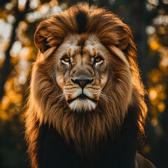 Naklejka premium Majestic Male Lion Portrait