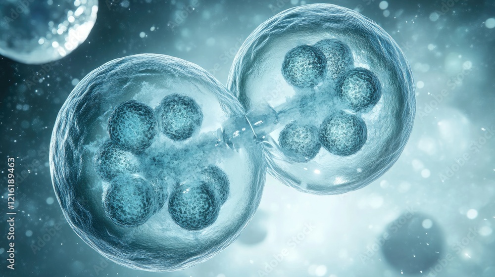 Aufkleber digital visualization of virus mutation and cell division.