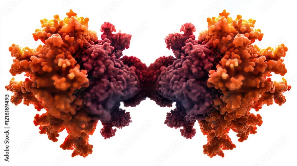Aufkleber digital visualization of virus mutation and cell division.