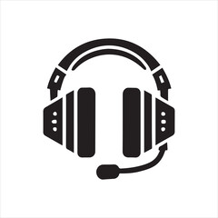 Fototapeta premium Gaming Headset icon silhouette vector art 