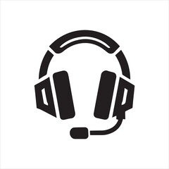Gaming Headset icon silhouette vector art 