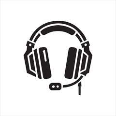Gaming Headset icon silhouette vector art 