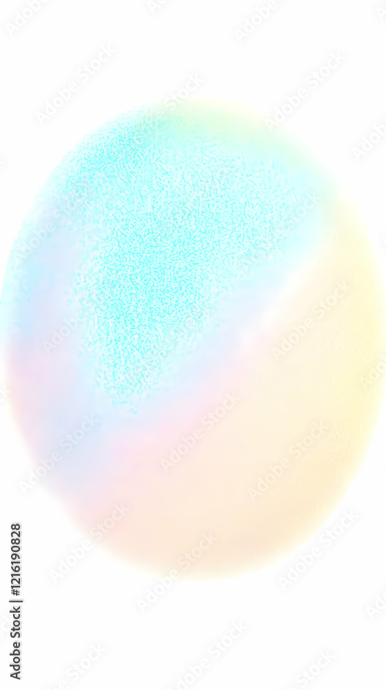 Poster abstract circular background displays iridescent colors with delicate textures on a white canvas.