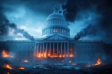 Financial crisis unfolds at central bank amidst chaos and destruction in capital city