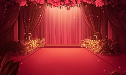 Red Carpet Extravaganza: Movie Premiere Background, Generative AI