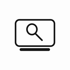 Magnifying monitor icon vector sign