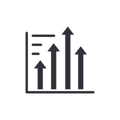 Growth chart solid icons, minimalist vector illustration ,simple transparent graphic element .Isolated on white background