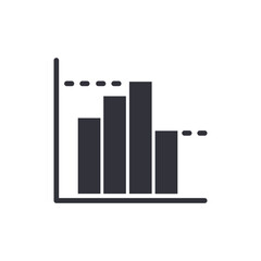 Obraz premium Bar chart solid icons, minimalist vector illustration ,simple transparent graphic element .Isolated on white background