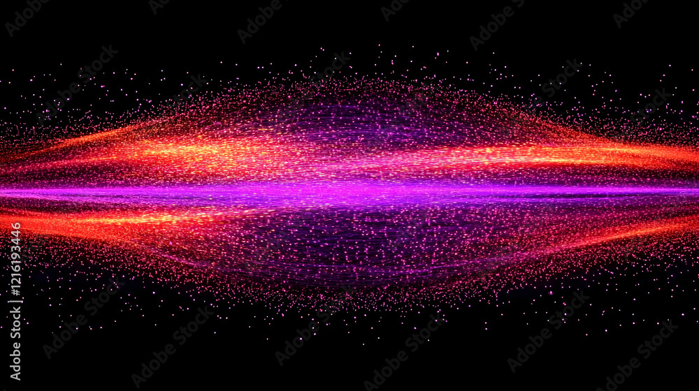 Aufkleber abstract background with flowing particles and vibrant colors in dynamic motion