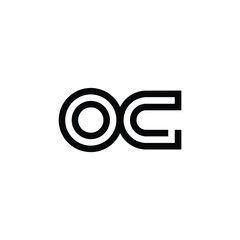 Obraz premium OC monogram logo design letter text name symbol monochrome logotype alphabet character simple logo