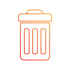 Dustbin gradient icon with white background vector stock illustration