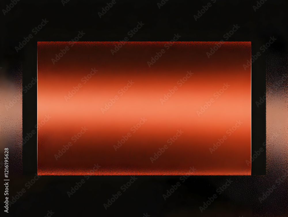 Poster abstract orange gradient framed by black borders creates modern background with subtle texture