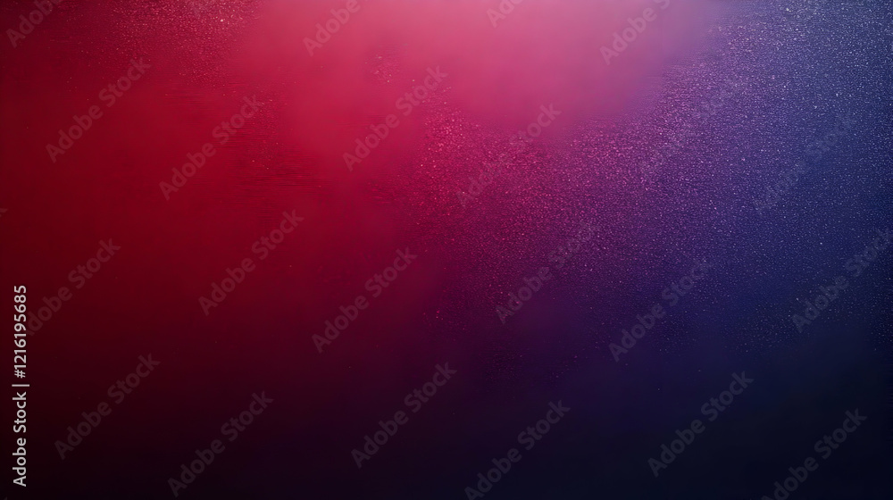 Poster abstract background blends red and blue with subtle texture, creating a vibrant and moody atmosphere