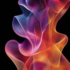 Fototapeta premium Colorful, abstract image of a flame with a purple and orange swirl