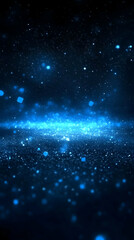 Obraz premium Abstract Blue Glitter Background Sparkles with Bokeh Effect and Light Flares Beautifully