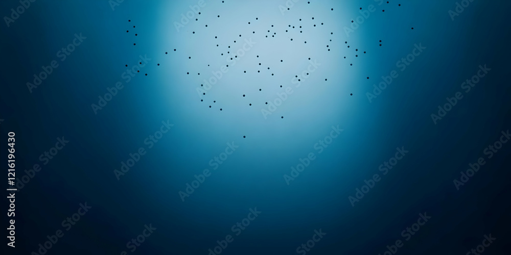 Poster abstract blue background with small dark dots scattered across, creating a subtle pattern.