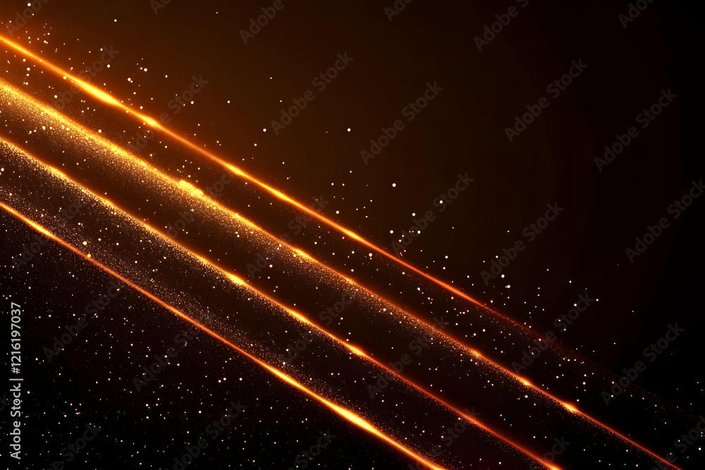 Aufkleber abstract gold light trails background creates a dynamic visual with sparkling particles