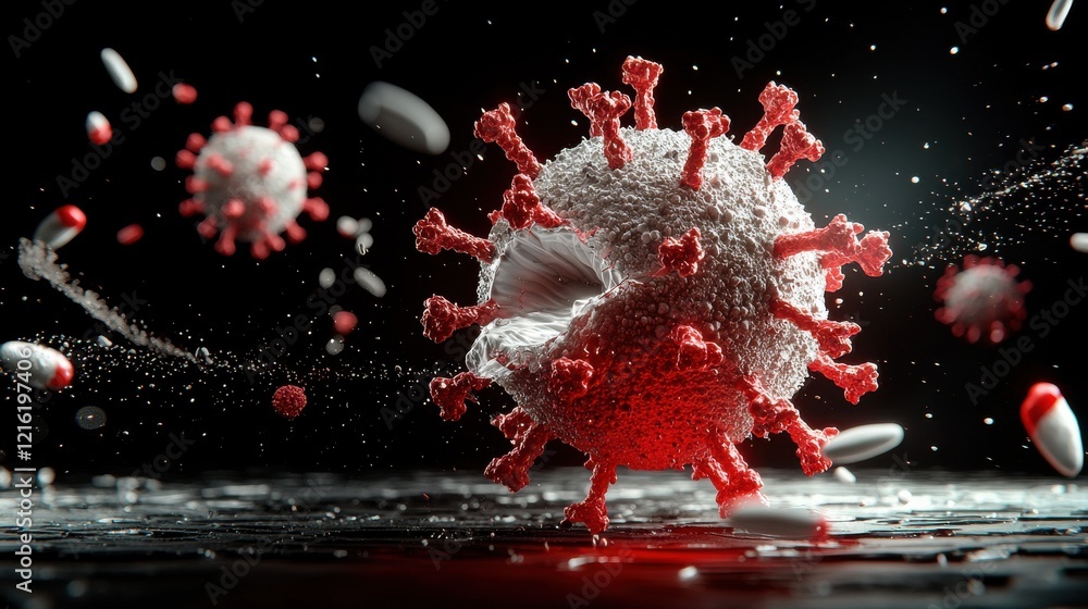 Poster defensive response of antibodies against hmpv virus a scientific visualization in a laboratory envir
