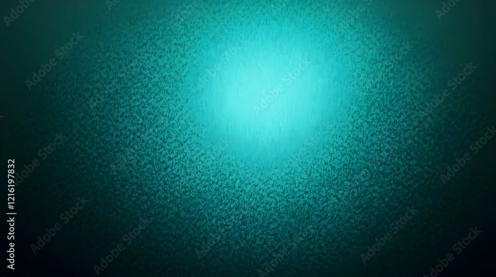 Poster abstract teal background with textured surface and light center creates depth and visual interest