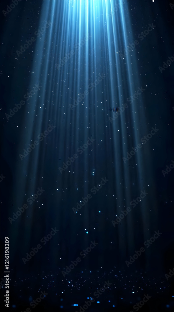 Poster abstract background with light rays shining through dust particles creates a magical atmosphere