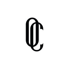 OC monogram logo design letter text name symbol monochrome logotype alphabet character simple logo