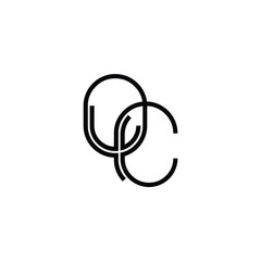 OC monogram logo design letter text name symbol monochrome logotype alphabet character simple logo