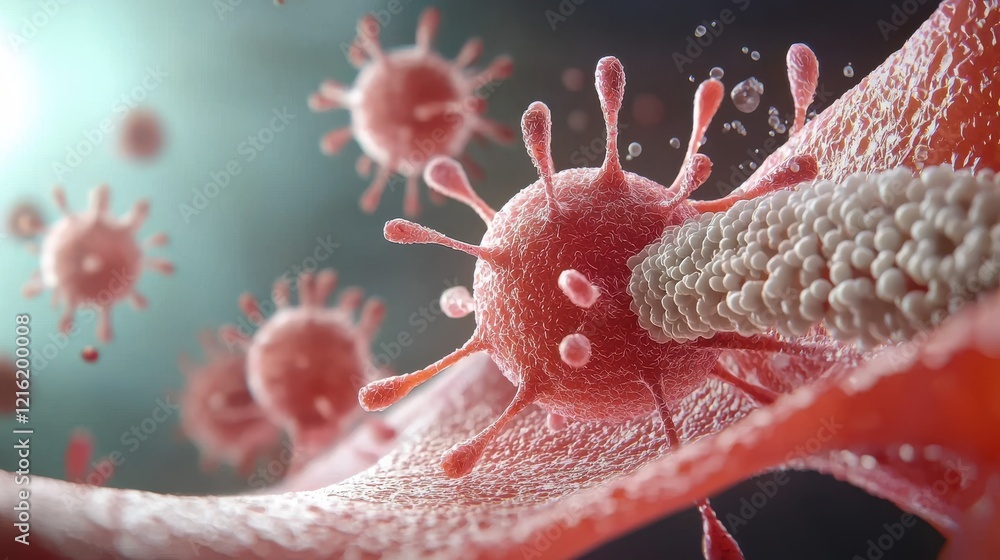 Poster analyzing hmpv virus morphology a scientific poster presentation laboratory setting visual content m