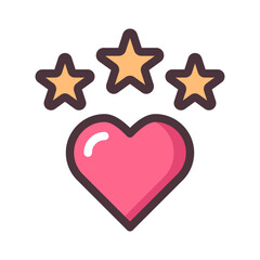 review rating love filled icon