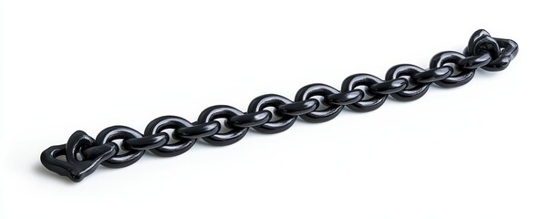 Obraz premium Black chain links isolated on white background.