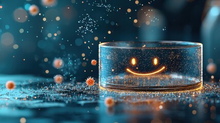 Observing glowing hmpv virus cultures in a petri dish a laboratory experiment in microbiology and virology