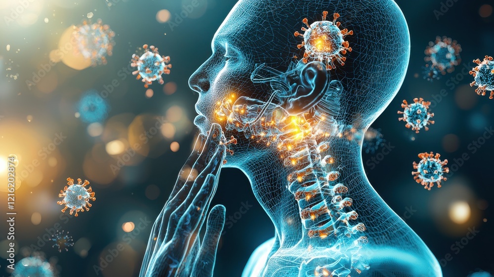 Poster Analyzing hmpv virus spread in respiratory systems a scientific visualization of infection dynamics
