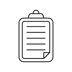 Clipboard line icon with white background vector stock illustration