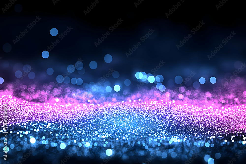 Poster glittering pink and blue abstract background with bokeh effect