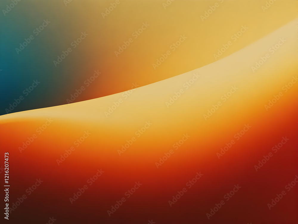 Poster abstract background with smooth orange and teal gradient, blending colors seamlessly for a warm and 