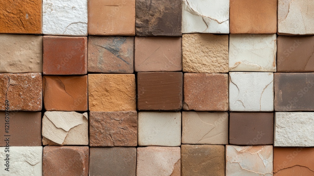 Poster the usage of mitigation strategies and the recycling concept. textured arrangement of square stone t