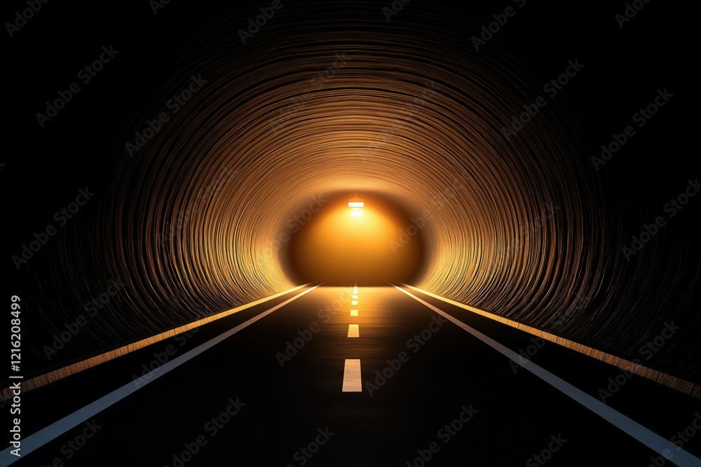 Aufkleber a dimly lit tunnel with a glowing exit ahead, creating a sense of mystery and anticipation along the