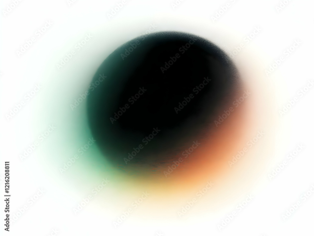 Poster abstract background with dark oval shape and soft blurry edges with orange and green hues