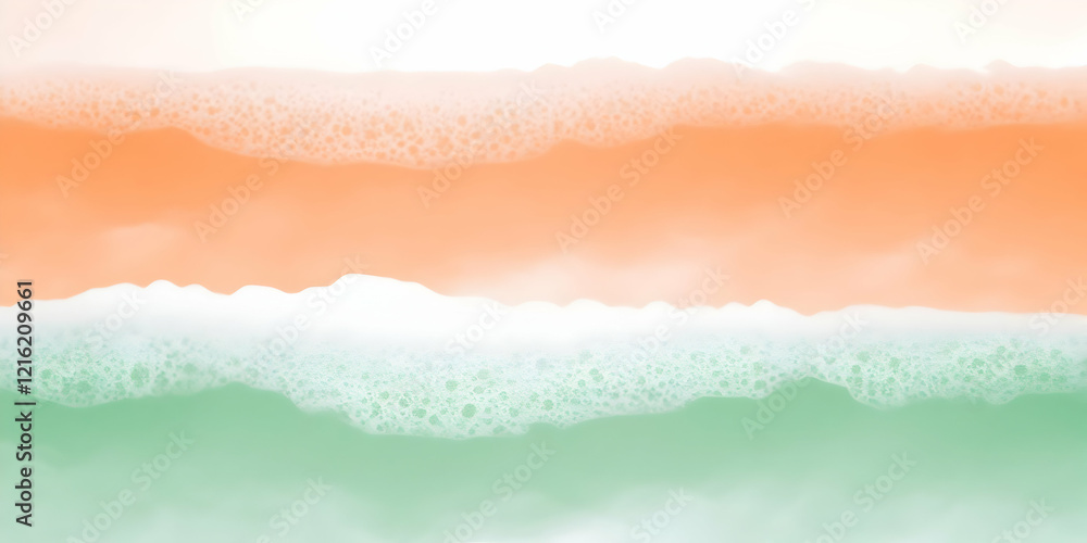 Aufkleber abstract foam layers background forms a dreamy texture with orange and green hues