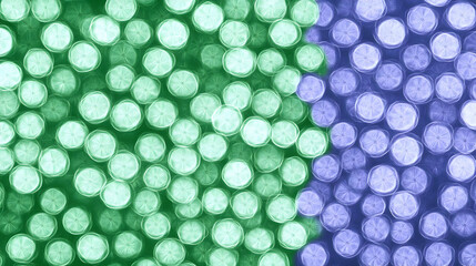 Abstract Citrus Fruit Slices Background Forms a Vibrant Pattern with Green and Blue Colors