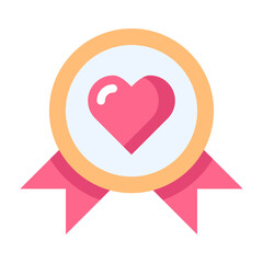 medal love flat icon