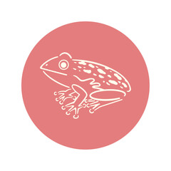 カエルの白線画イラスト素材(Red)
