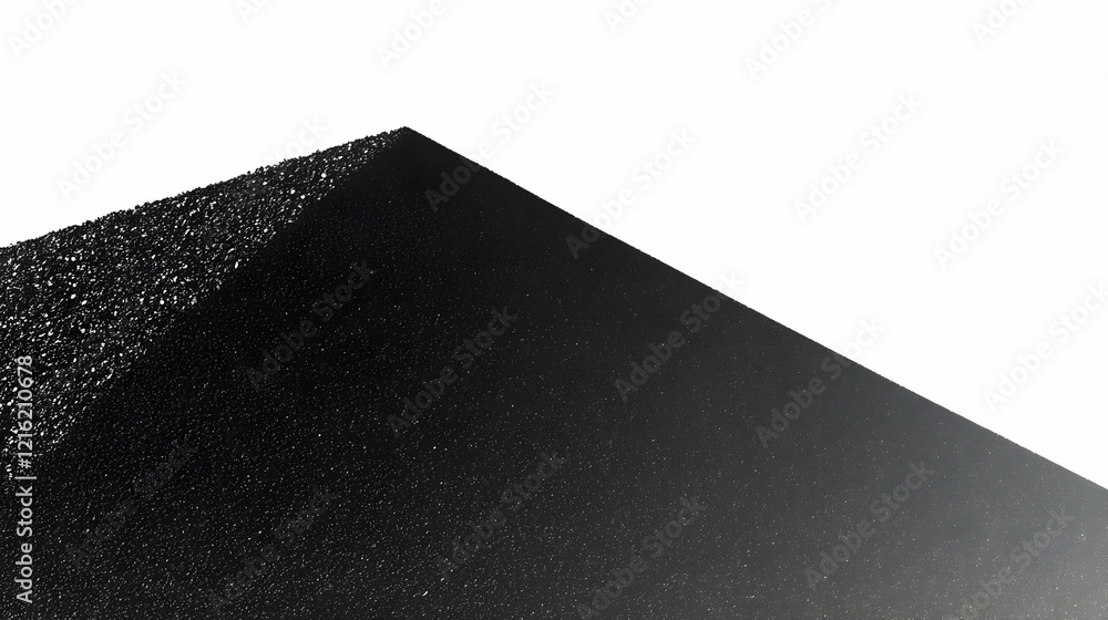 Poster dark triangular surface with subtle texture on a white backdrop.