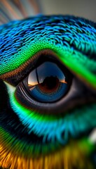 Obraz premium Mesmerizing Close-Up of a Peacock’s Eye