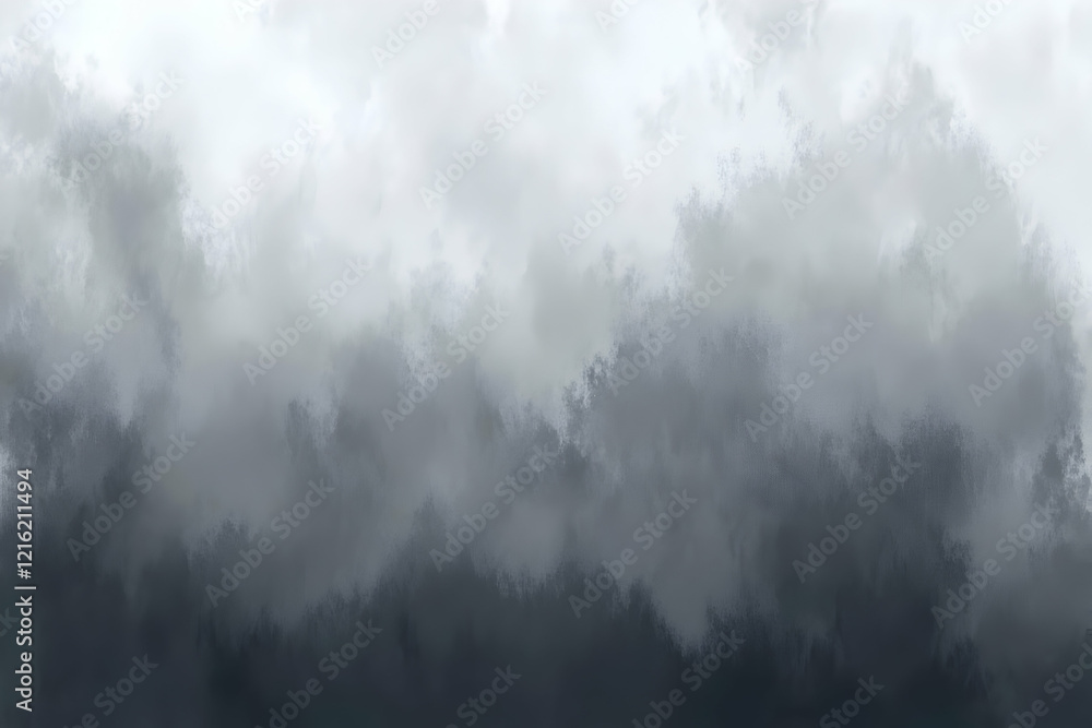 Poster abstract gray fog rolls across a dark landscape, creating a moody and atmospheric scene