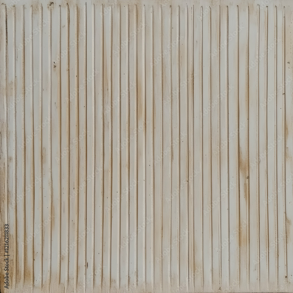 Poster white corrugated metal texture forms a background with vertical lines