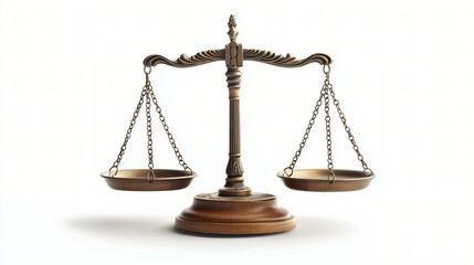 Scales of justice isolated on white background