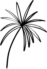 leaf line art decoration vector